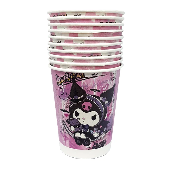 لیوان یکبار مصرف مدل کرومی کد KuromiGlass4 مجموعه 10 عددی