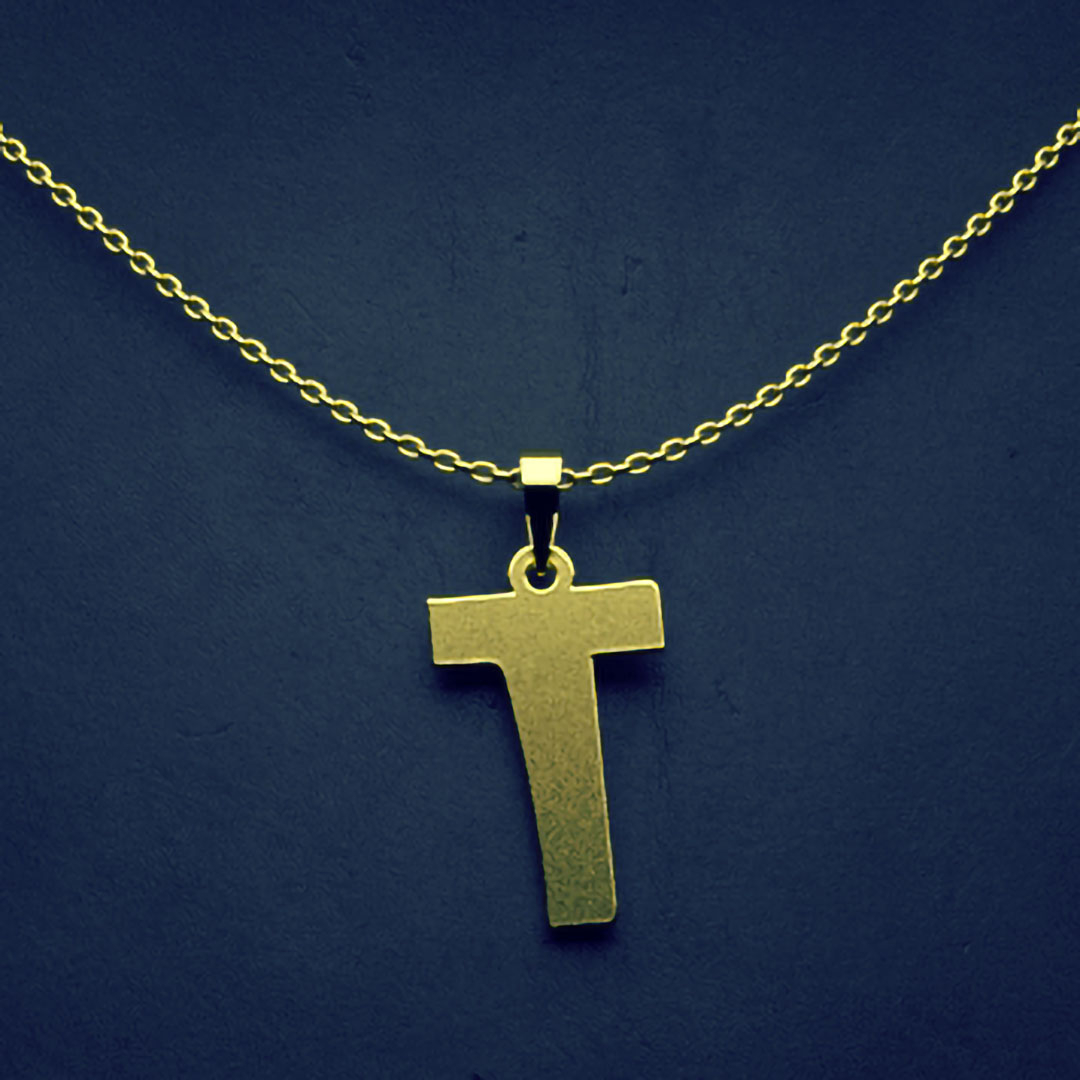 گردنبند طلا 18 عیار زنانه مدوپد مدل حرف T کد H3-1-1046