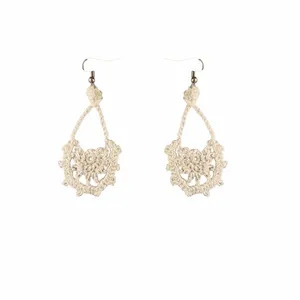 گوشواره دست دوز زنانه مدل قلاب بافی کد Gosh - 004