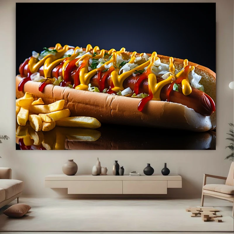 پوستر طرح مخمل هات داگ مدل ساندویچ کد FP105847