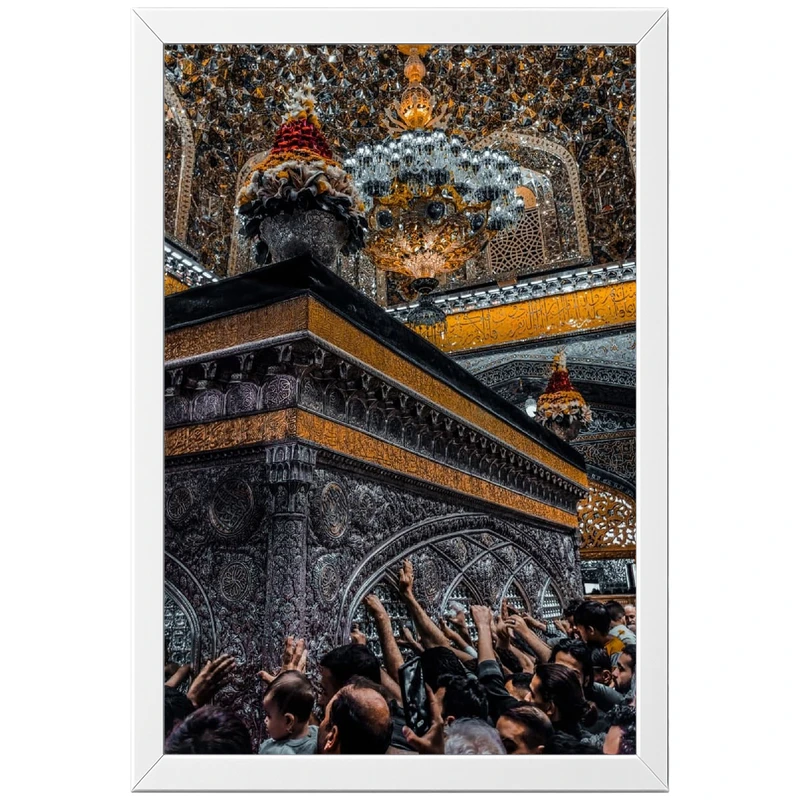 تابلو بکلیت طرح حرم مطهر امام رضا (ع) مدل W-po2106 فریم سفید
