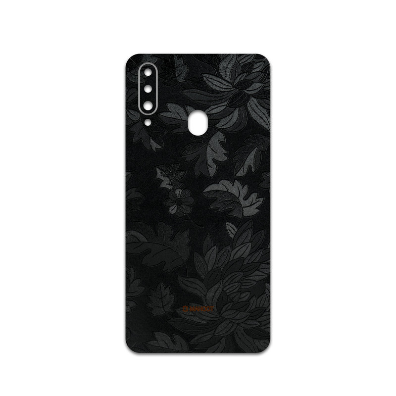 برچسب پوششی ماهوت مدل Black-Wildflower مناسب برای گوشی موبایل سامسونگ Galaxy A20s