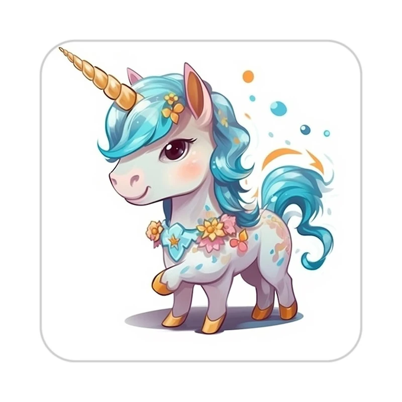 زیر لیوانی کاکتی طرح اسب تک شاخ و یونیکورن مدل mp29614