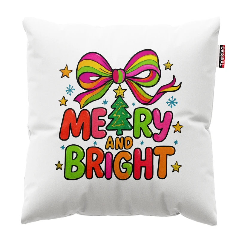 کوسن پاد آفرین مدل کریسمس طرح بابانوئل کاج گوزن آدم برفی قهوه کد PK302508 سایز 30*30 سانتی متر