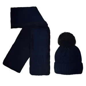 ست کلاه و شال گردن بافتنی بچگانه مدل P-74022