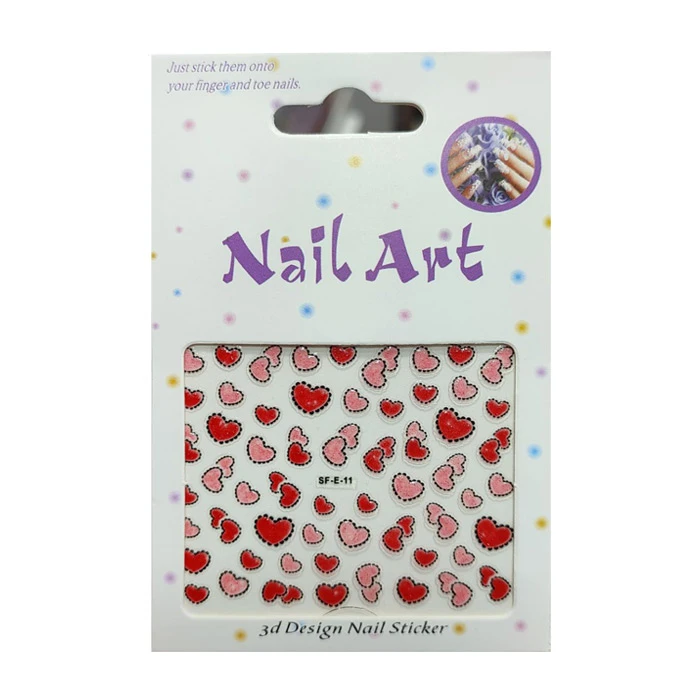 برچسب لنز ناخن مدل قلبی