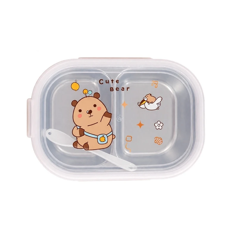 ظرف غذا مدل Cute Bear به همراه قاشق