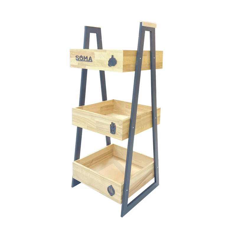 سبد سیب زمینی و پیاز سوما مدل چوبین