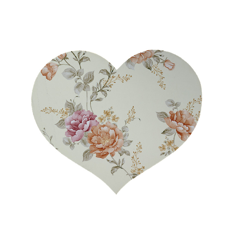 پادری مدل قلب طرح گل کد 5872 سایز 90x90 سانتی متر 