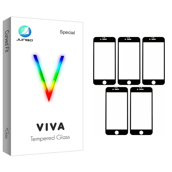 محافظ صفحه نمایش 5D جانبو مدل Viva Glass مناسب برای گوشی موبایل اپل IPhone 6/6s بسته 5 عددی