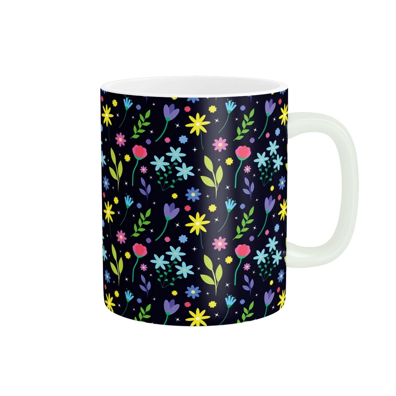 ماگ پاد آفرین مدل گل و برگ های رنگی کد DKC134