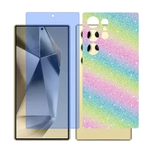 Glass Together model Blue cut screen protector for Samsung Galaxy S22 Ultra mobile phone with back cover sticker