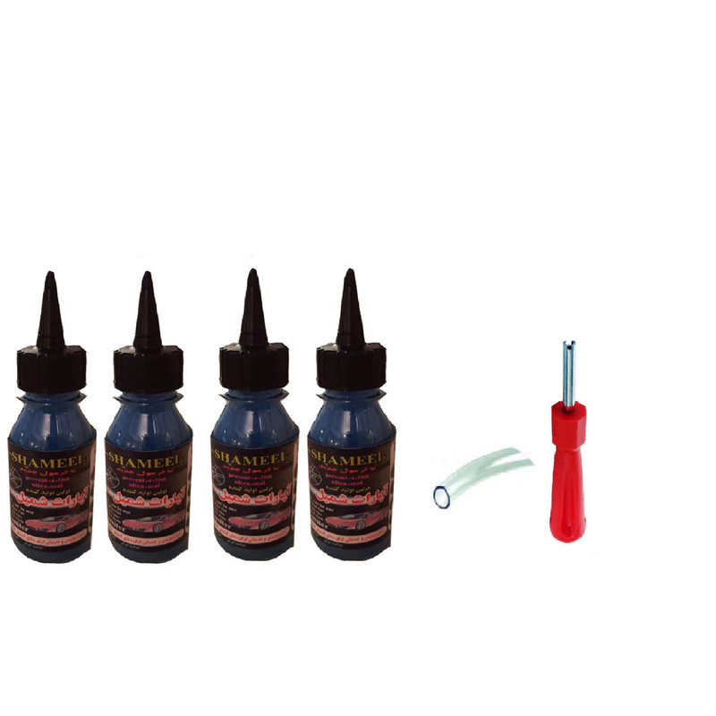 مایع ضد پنچری شمیل مدل p814 حجم 120 میلی لیتر بسته چهار عددی