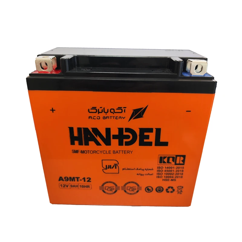 باتری موتورسیکلت 12 ولت 9 آمپر هندل مدل  A9MT-12