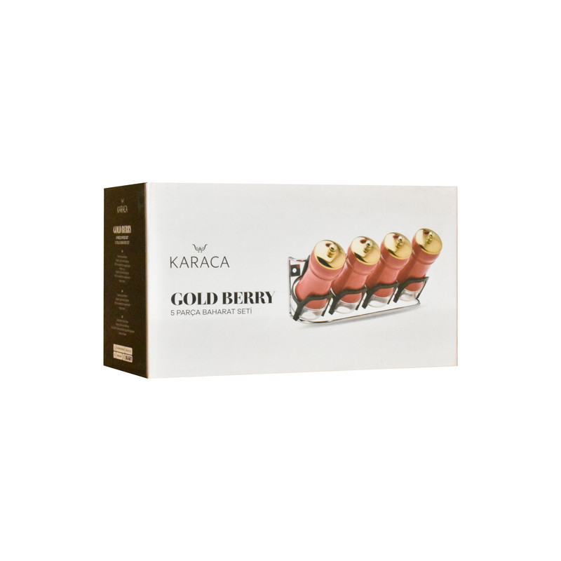 ست جا ادویه 5 تکه کاراجا مدل Gold Berry004