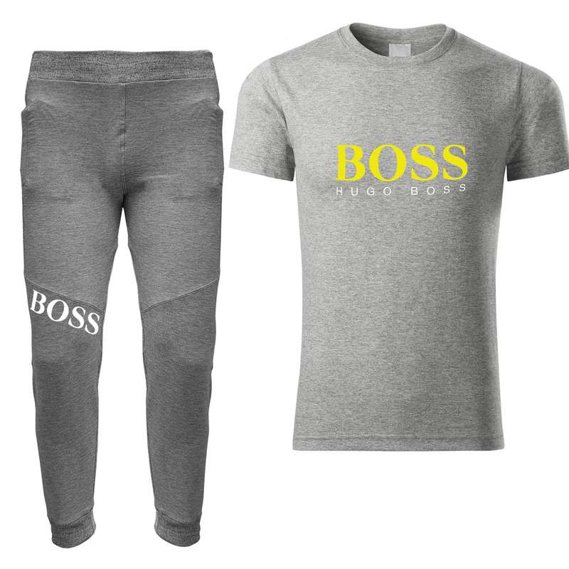 ست تی شرت و شلوار مردانه مدل 00518122 رنگ طوسی