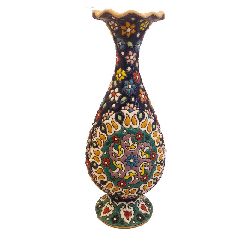 گلدان میناکاری سفالی زمانیان کد ZMN23009