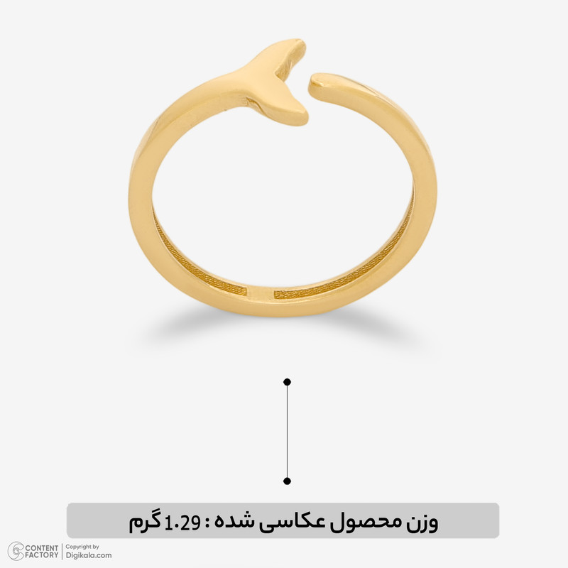 انگشتر طلا 18 عیار زنانه گلدم مدل R353022 دم وال - 4