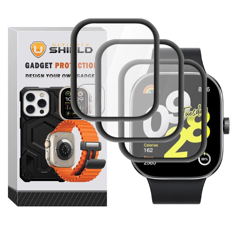 محافظ صفحه نمایش آلتیمیت شیلد مدل Pmma-UL مناسب برای ساعت هوشمند شیائومی Redmi Watch 4 بسته سه عددی