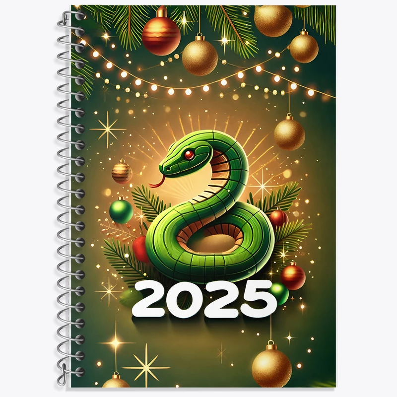 دفتر زبان 50 برگ خندالو مدل سه خط طرح سال مار 2025 میلادی کد F7547