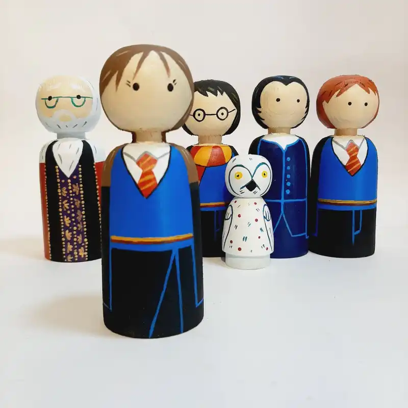 اسباب بازی چوبی مدل هری پاتر مجموعه 6 عددی