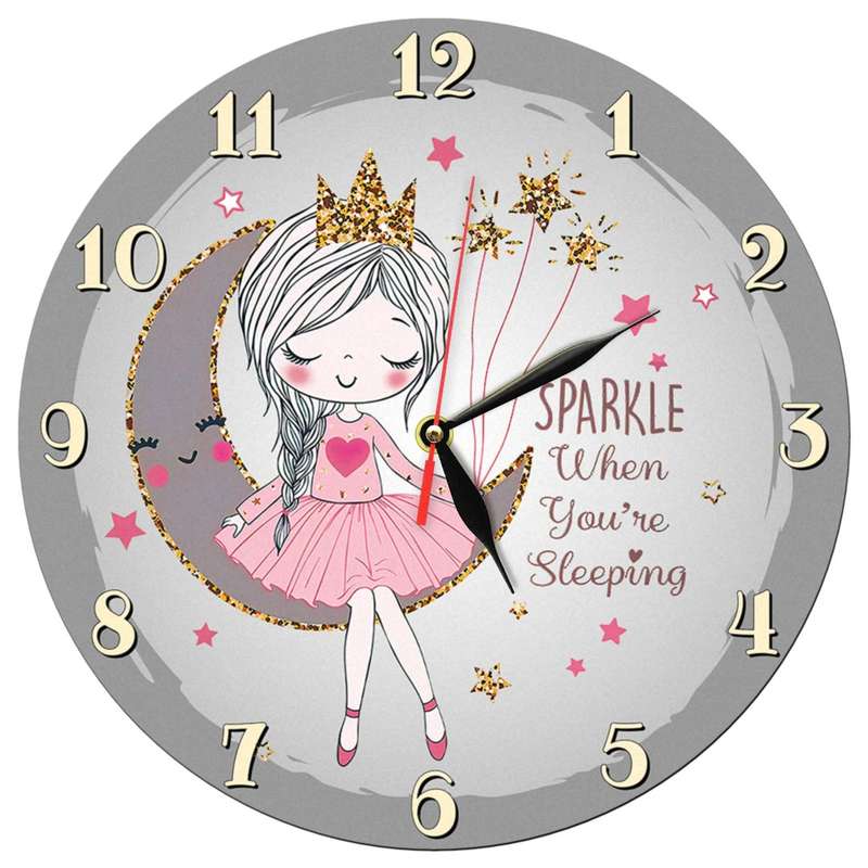 ساعت دیواری کودک طرح پرنسس و ماه کد 1418G ساعت دیواری کودک طرح پرنسس و ماه کد 1418G