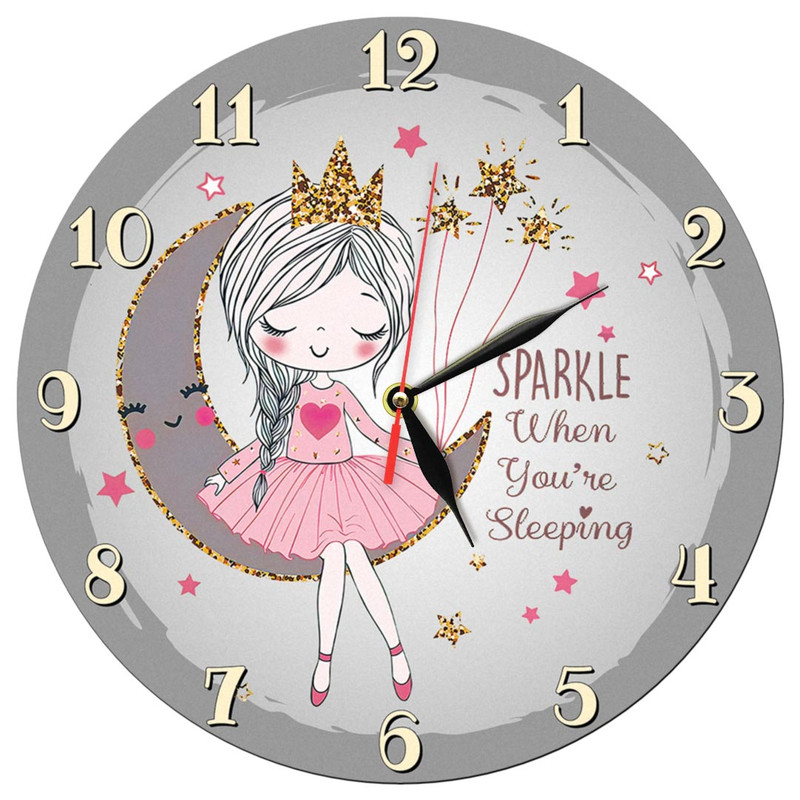 ساعت دیواری کودک طرح پرنسس و ماه کد 1418G ساعت دیواری کودک طرح پرنسس و ماه کد 1418G