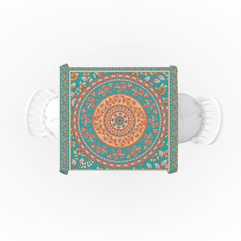 رومیزی رومیزی باز طرح مربع مدل سنتی مدرن کد 11089 سایز 140*140 سانتی متر