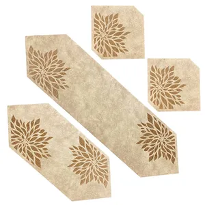 ست رومیزی 4 تکه مدل مخمل 2لایه کد M2