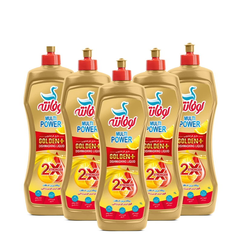 مایع ظرفشویی لوفانته مدل GOLDEN حجم 1 لیتر مجموعه 5 عددی