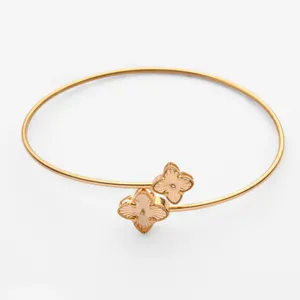 بنگل طلا 18 عیار زنانه گلدم مدل 2B445010