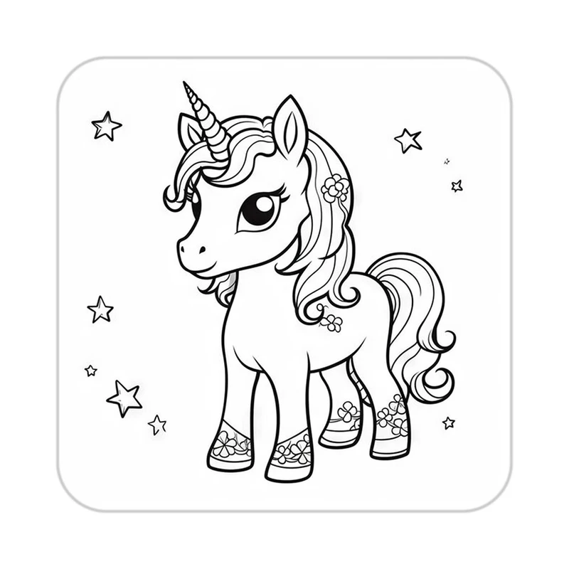 زیر لیوانی کاکتی طرح اسب تک شاخ و یونیکورن مدل mp31984