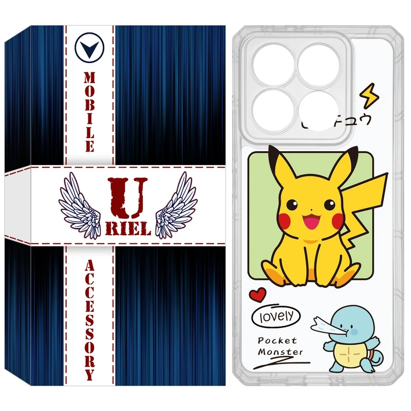 کاور یوریل مدل Clear کد 28 طرح پوکمون مناسب برای گوشی موبایل شیائومی 14T / 14T Pro