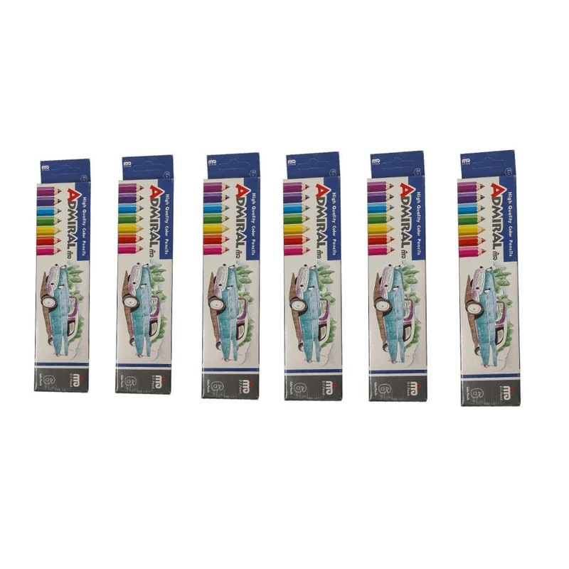 مداد رنگی آدمیرال مدل MDF مجموعه 6 عددی