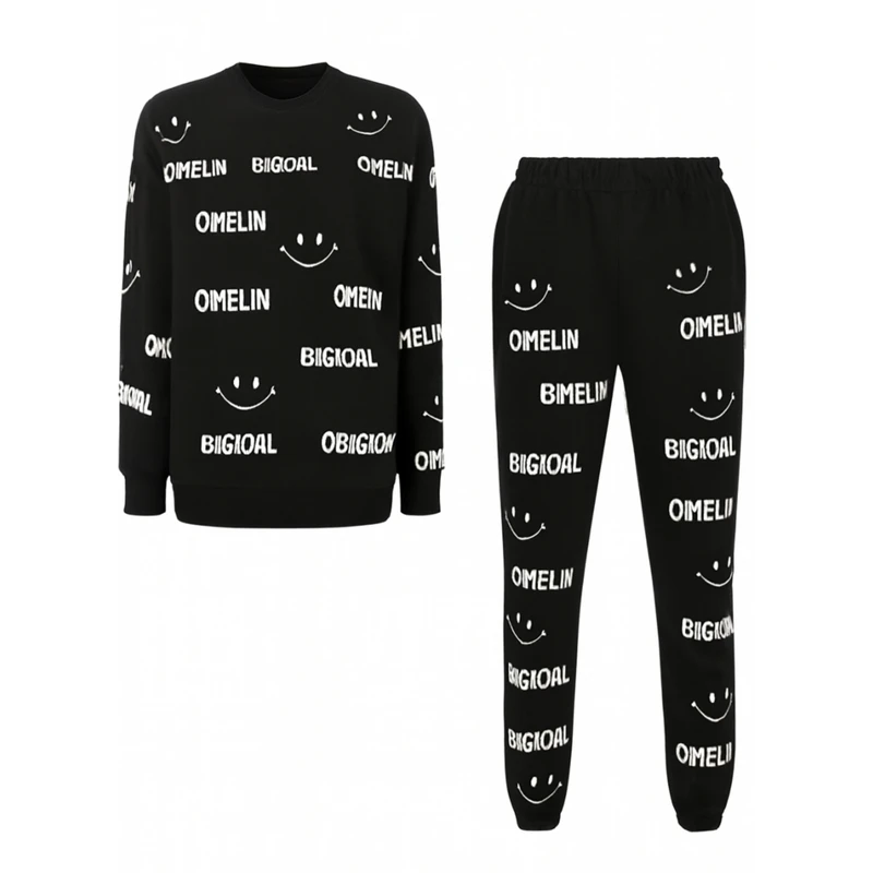 ست سویشرت آستین بلند و شلوار راحتی زنانه مدل لبخند