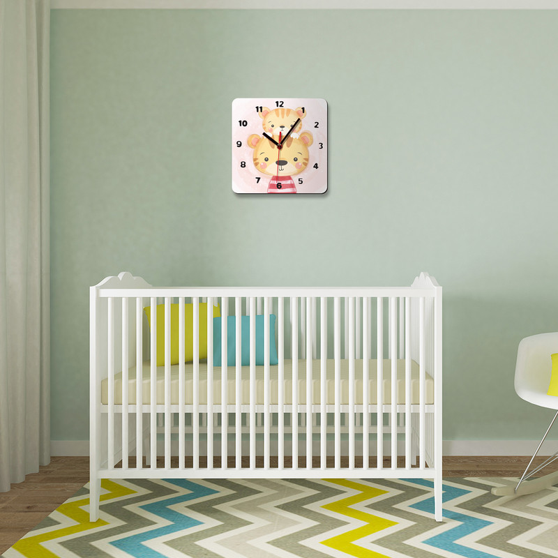 ساعت دیواری کودک باروچین مدل ببر مادر و بچه کد c-121