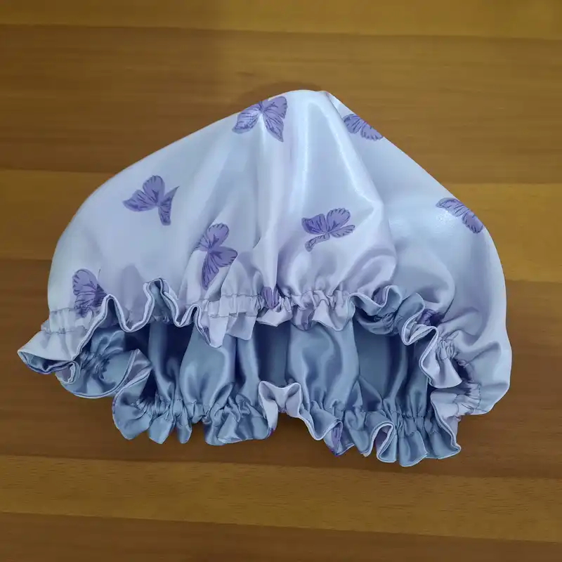 کلاه زنانه مدل ساتن ابریشم طرح پروانه دو رو