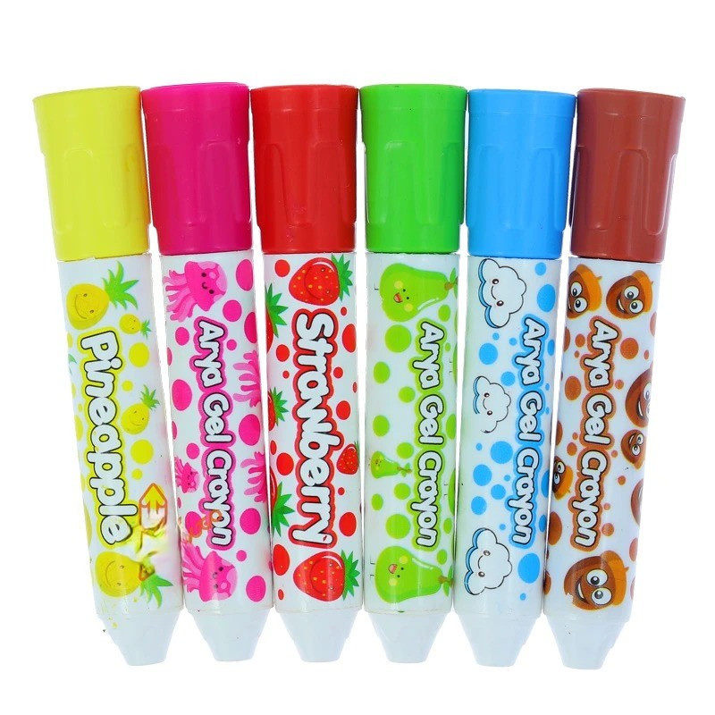 مداد شمعی 6 رنگ ژل کریون آریا مدل 1961