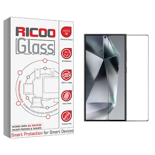 محافظ صفحه نمایش شیشه ای ریکو مدل RiC2 FullGlue مناسب برای گوشی موبایل سامسونگ Galaxy S24 Ultra