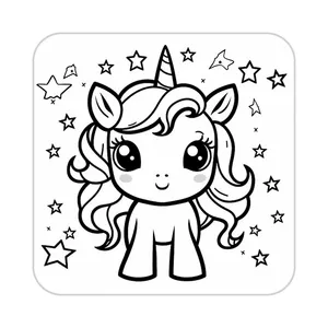 زیر لیوانی کاکتی طرح اسب تک شاخ و یونیکورن مدل mp29941