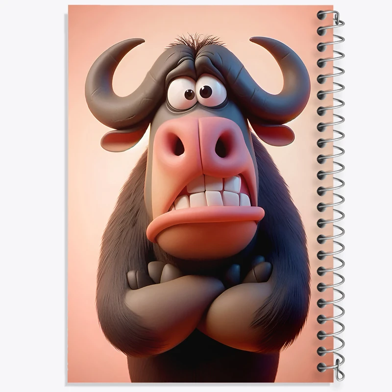 دفتر مشق 100 برگ خندالو طرح گاو بامزه کد F7906