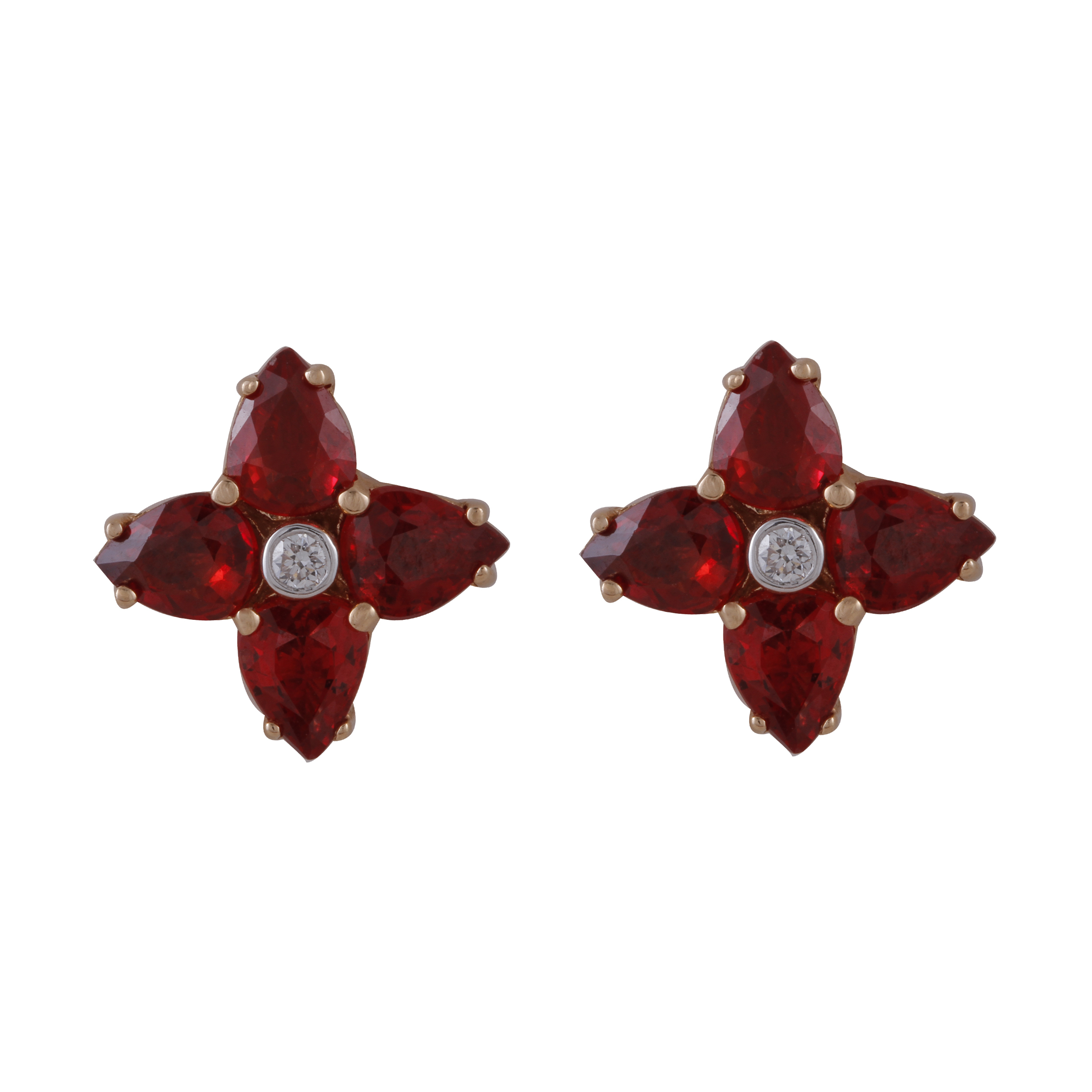 گوشواره طلا 18 عیار زنانه جواهری گاندی مدل 23509