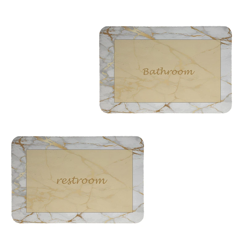 پادری مدل  Restroom & Bathroom کد 8719 سایز 60x40 سانتی متر مجموعه دو عددی