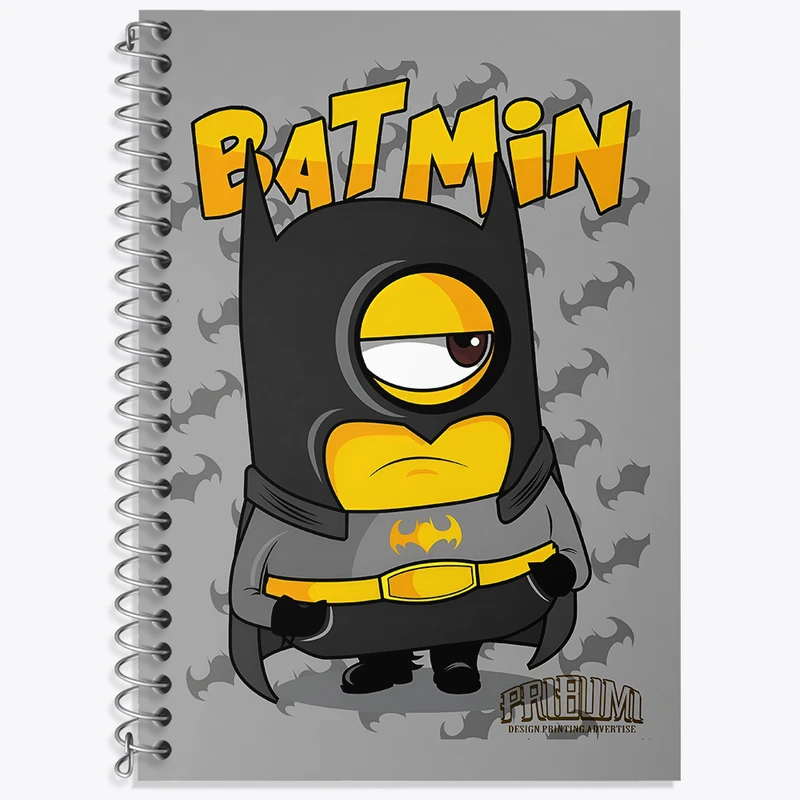 دفتر زبان 50 برگ خندالو مدل سه خط طرح مینیون بتمن کد N2929