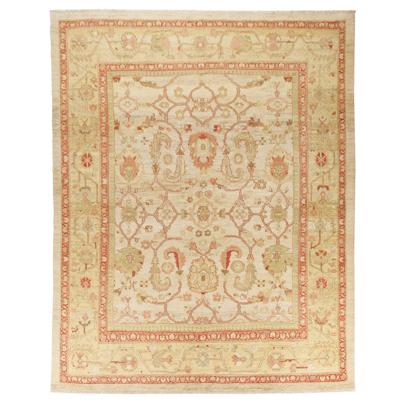 فرش دستباف نه و نیم متری سی پرشیا کد 179683 زمینه کرم