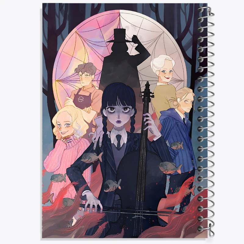 دفتر نقاشی 50 برگ خندالو طرح ونزدی (Wednesday) کد N2705