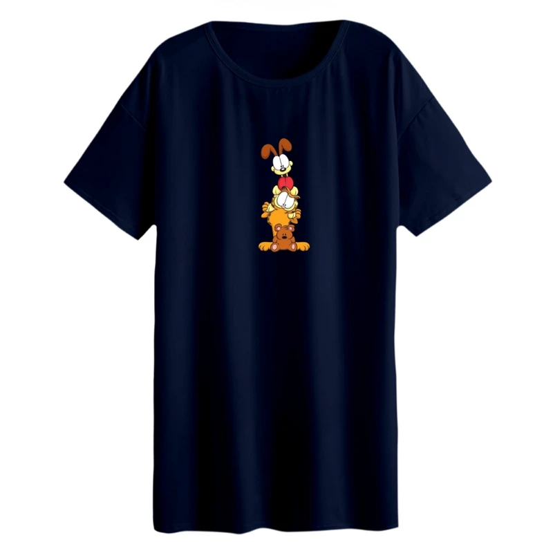 تی شرت لانگ آستین کوتاه زنانه مدل گارفیلد کد 01