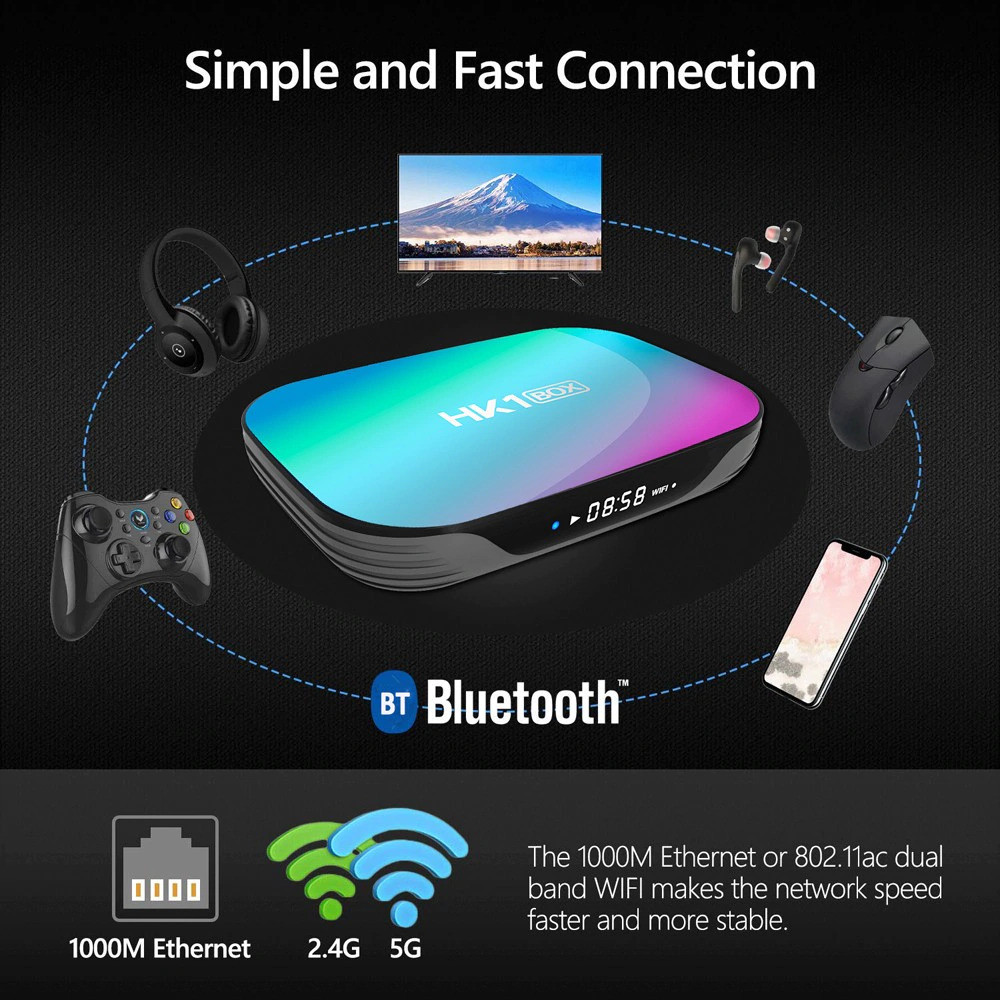 اندروید باکس اچ کی وان مدل HK1 BOX 8K 4/64GB