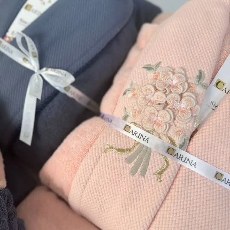 سرویس حوله پالتویی 8 تکه کارینا مدل ویولدن کد 03