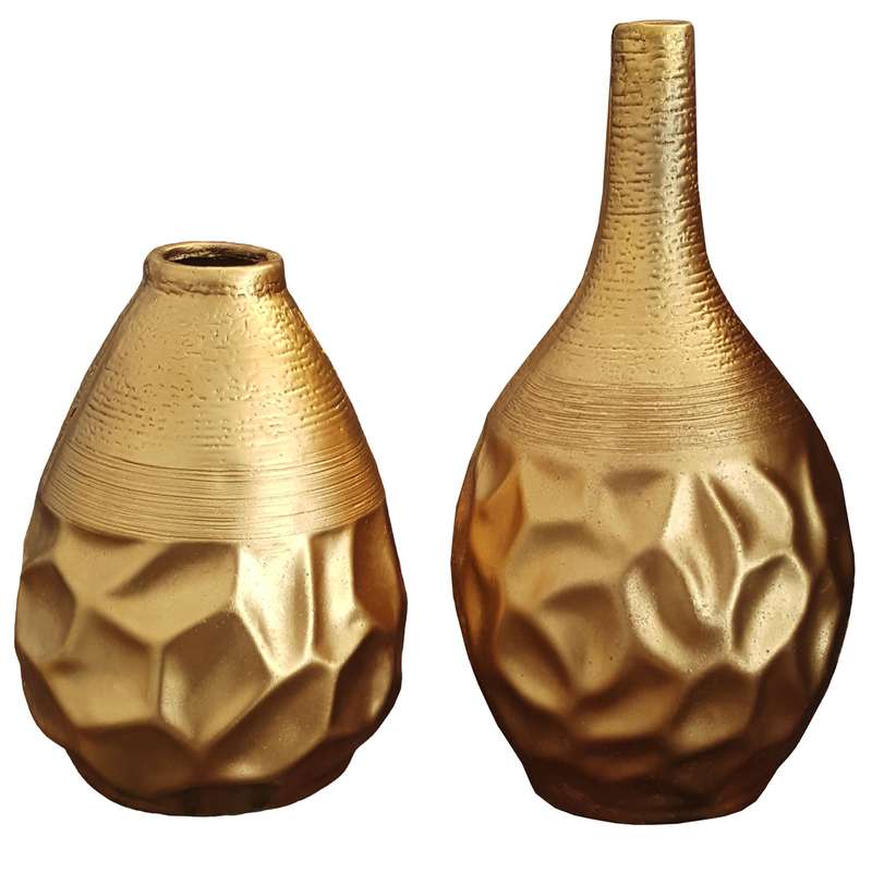 گلدان دکوری لیلپار طرح شیک مدل HOA-1218 T مجموعه دو عددی